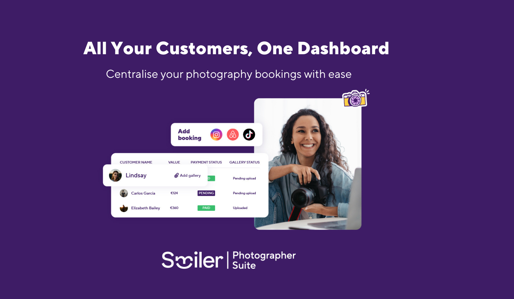 All your photography customers, one dashboard.