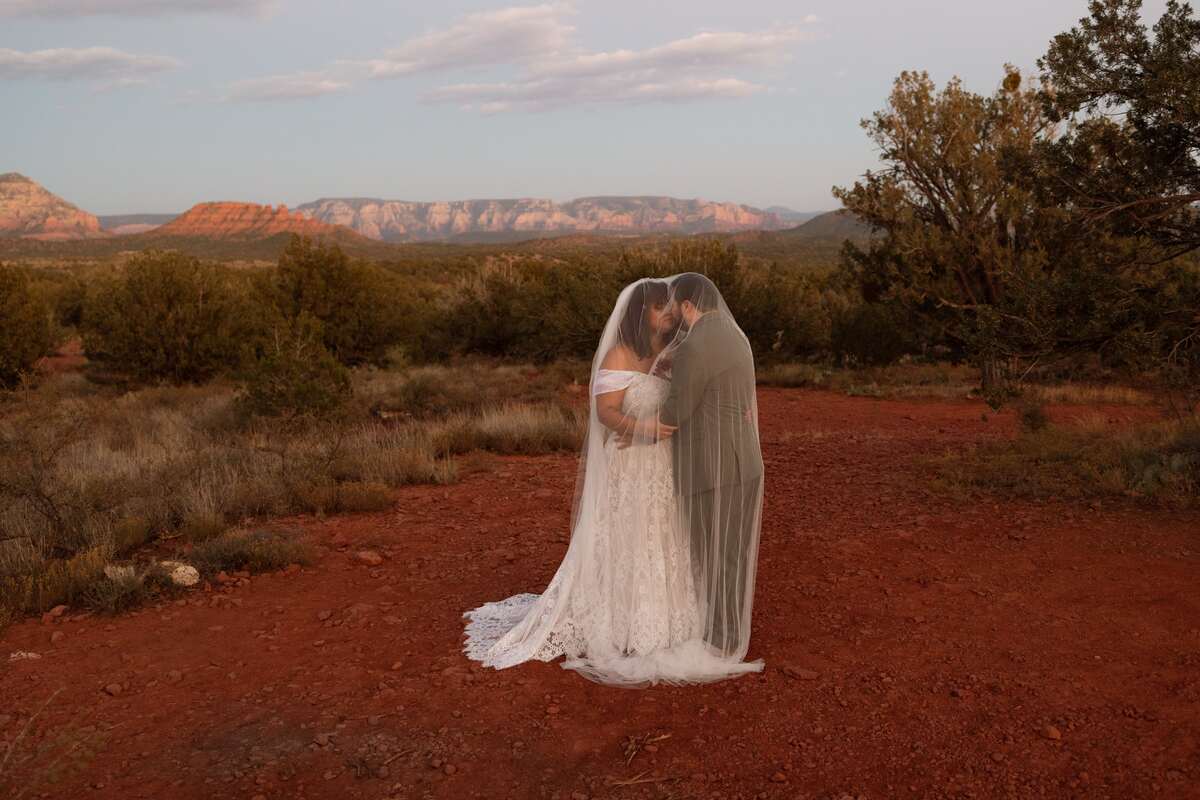 Romantic wedding photo